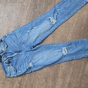 RISEN High Rise Stretch Blue Distressed Women Jeans Sz 29 / 9